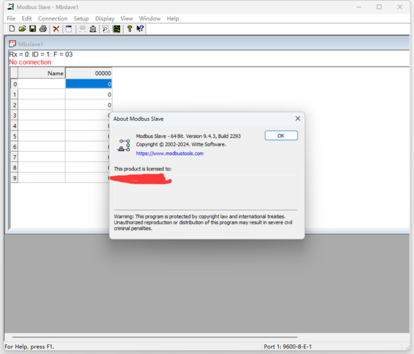 Modbus Slave mods license key