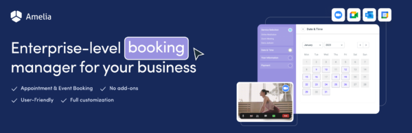 wordpress plugin Amelia booking free download Enterprise-Level Appointment Booking system woocommerce paypal