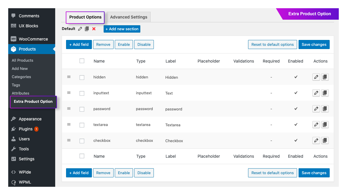 Extra Product Options Add Ons for WooCommerce